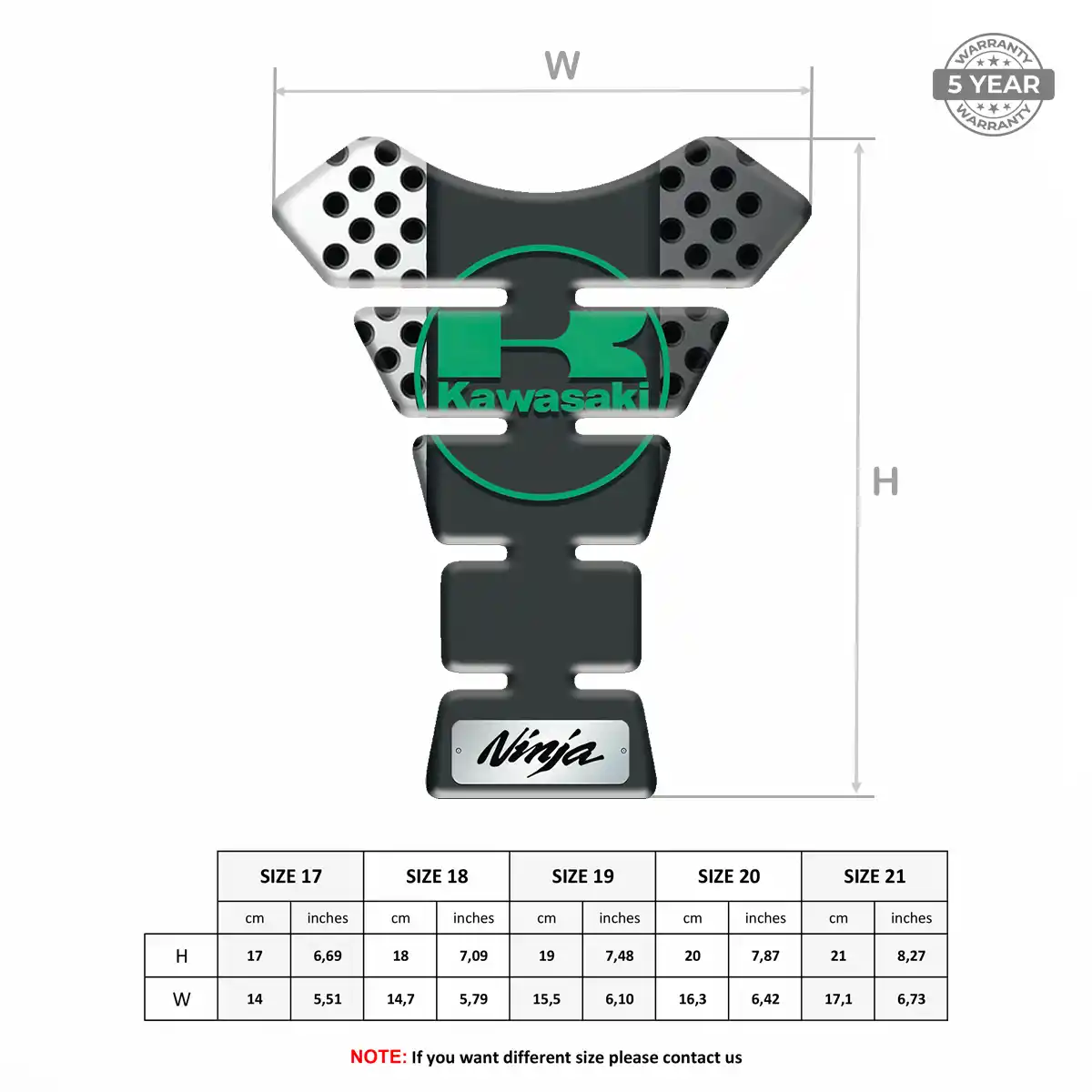 Kawasaki Tank Protector Fuse Motorcycle Elite Finish