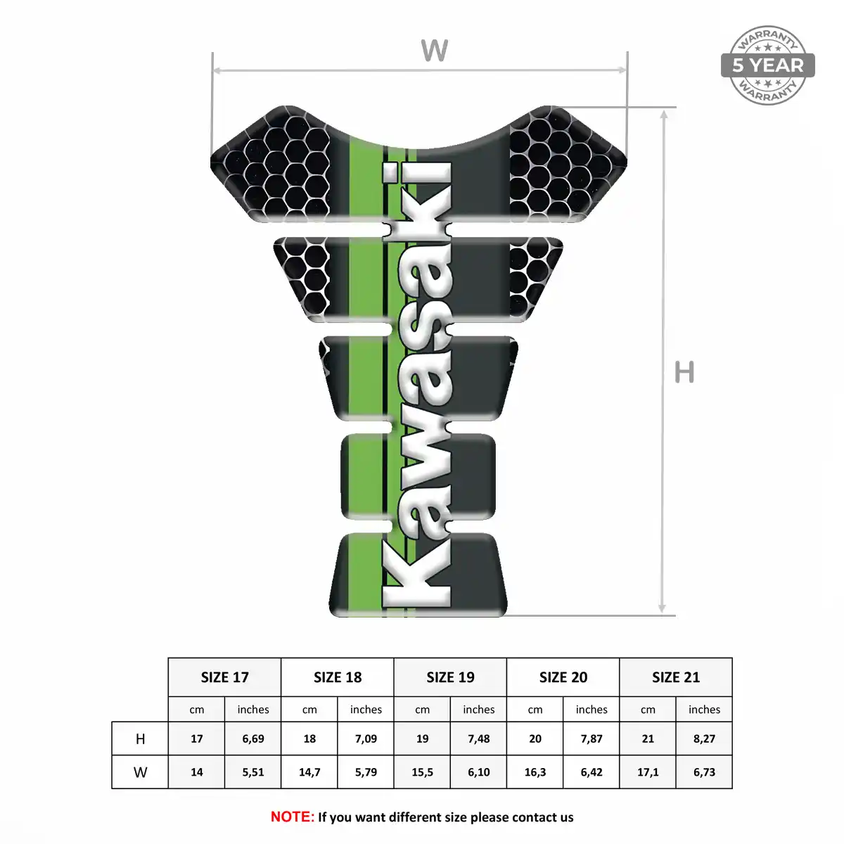 Kawasaki Tank Protector Guard Motorbike Prime Quality