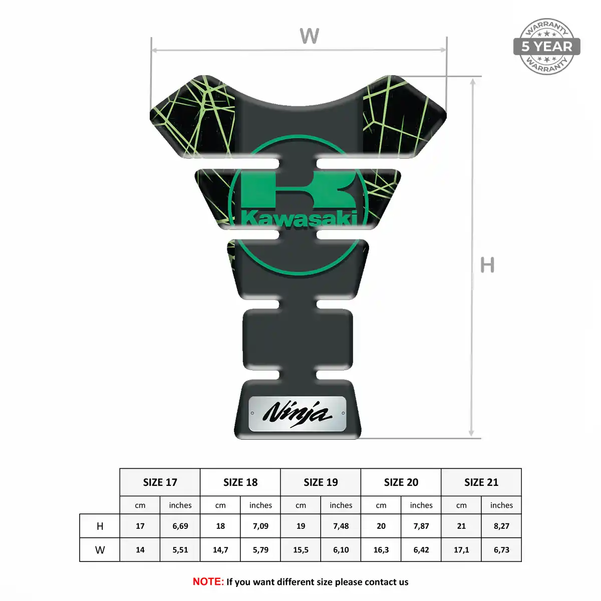 Kawasaki Tank Protector Guards Motorbike Prestige Line