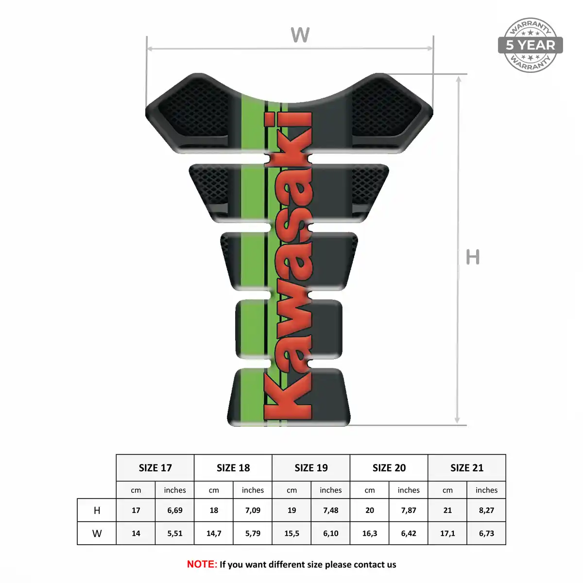Kawasaki Tank Protector Guards Motorbike Refined Design