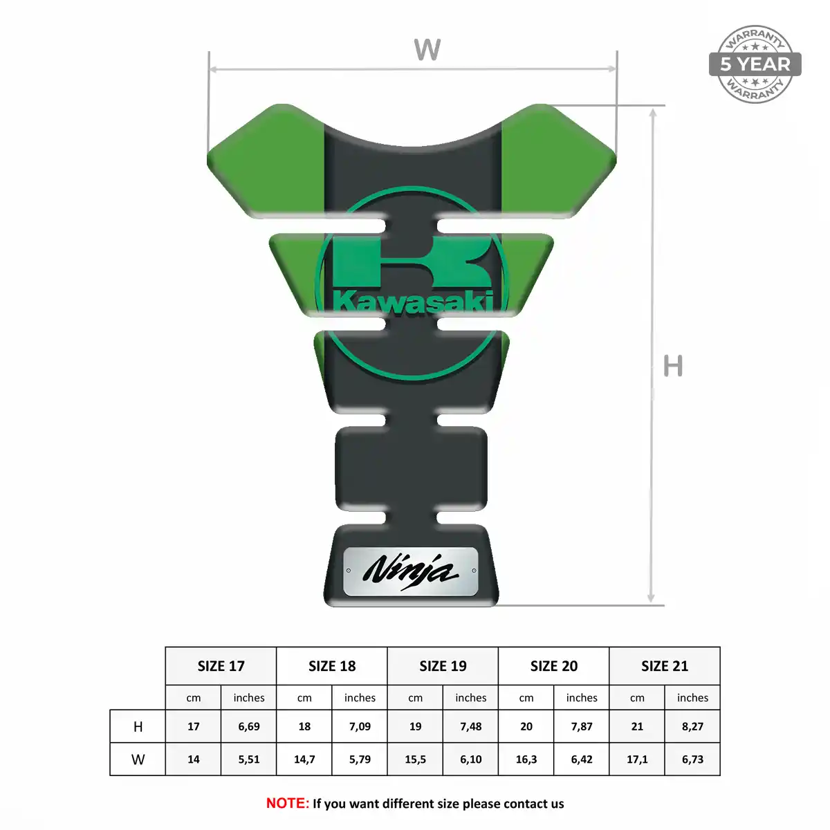 Kawasaki Tank Protector Guards Motorcycle Prestige Line
