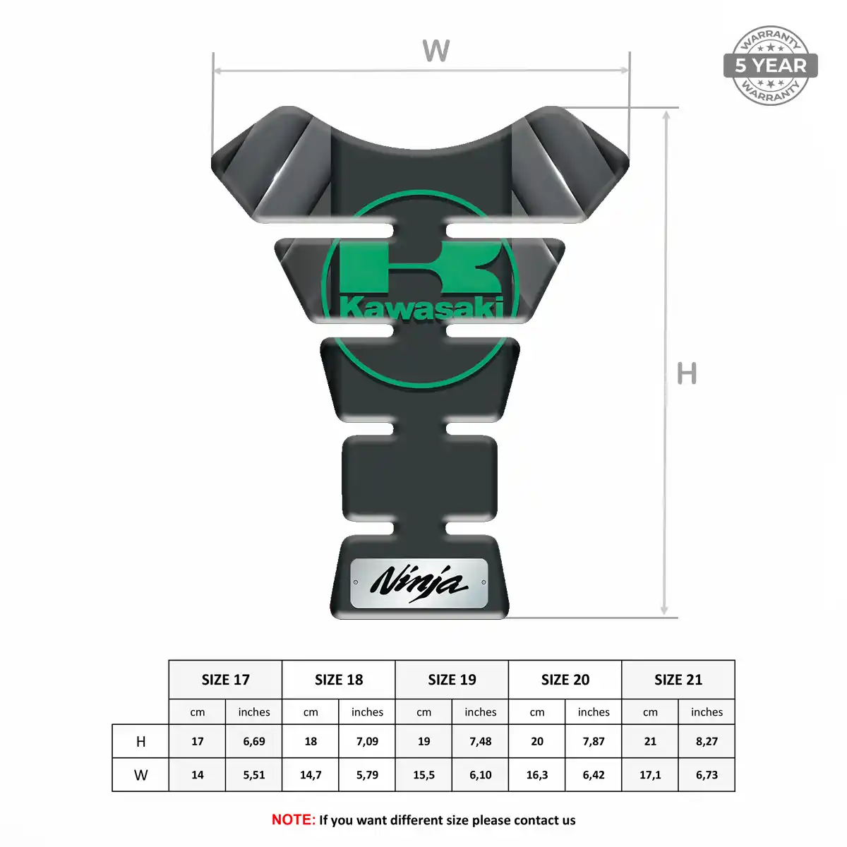Kawasaki Tank Protector Guards Motorcycle Refined Design