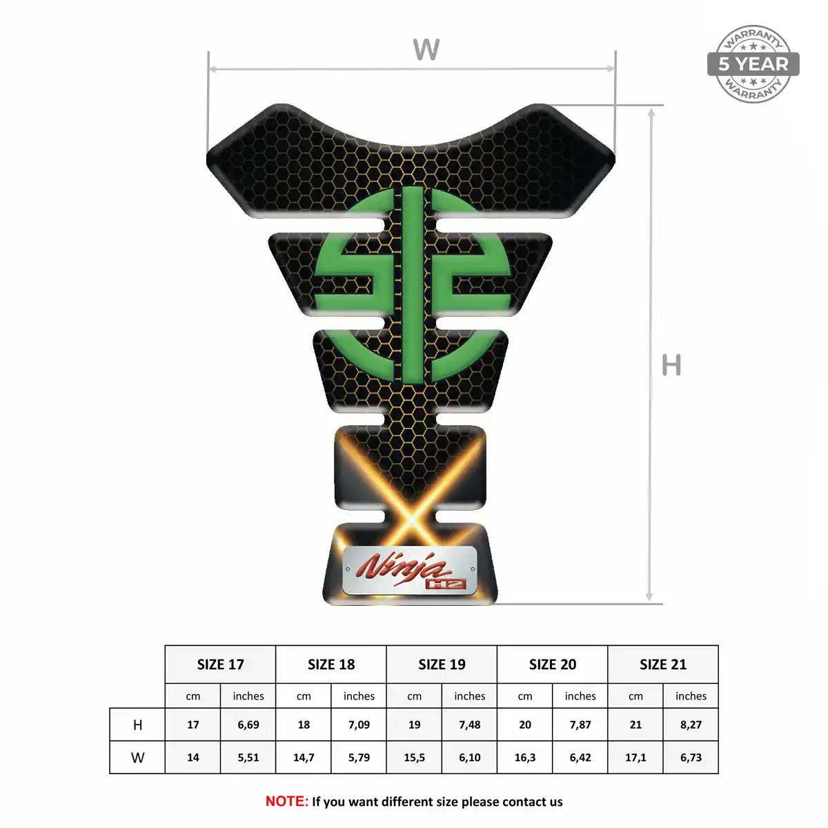 Kawasaki Tank Protector Pad Motorbike Prestige Line