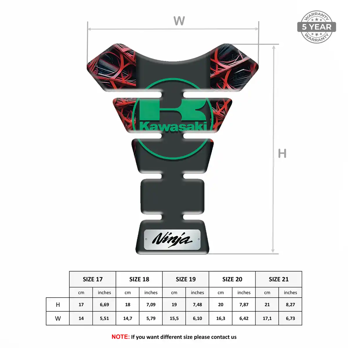 Kawasaki Tank Protector Pad Motorbike Refined Design