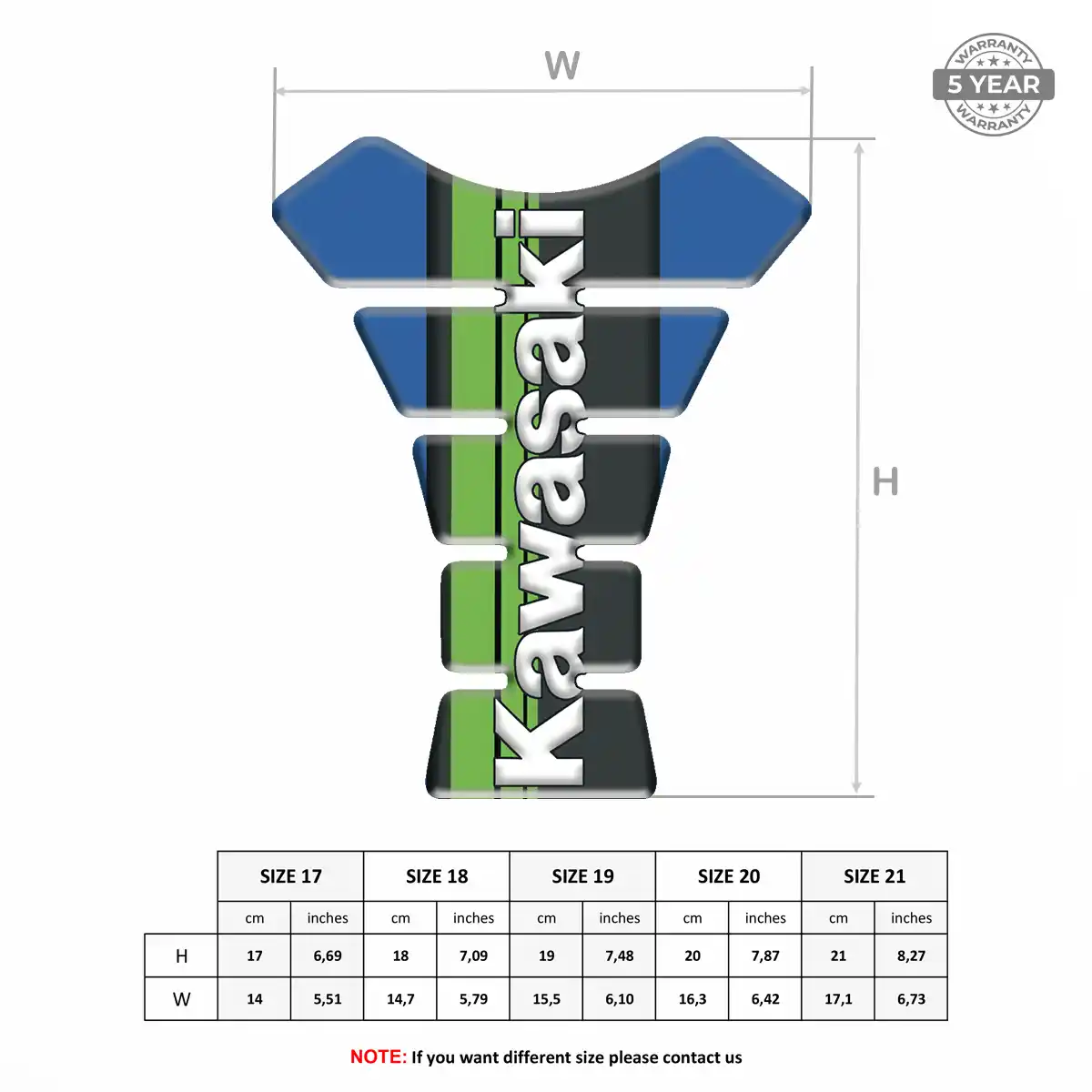 Kawasaki Tank Protector Pad Motorbike Signature Grade