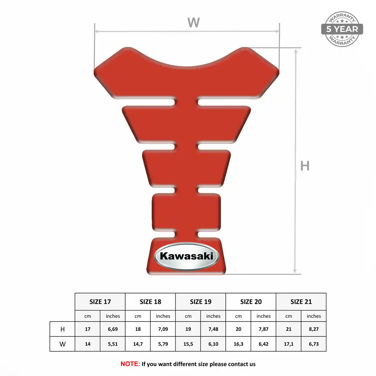 Kawasaki Tank Protector Pad Motorcycle Signature Grade