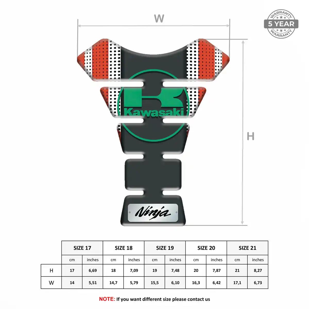 Kawasaki Tank Protector Pads Motorbike Deluxe Edition
