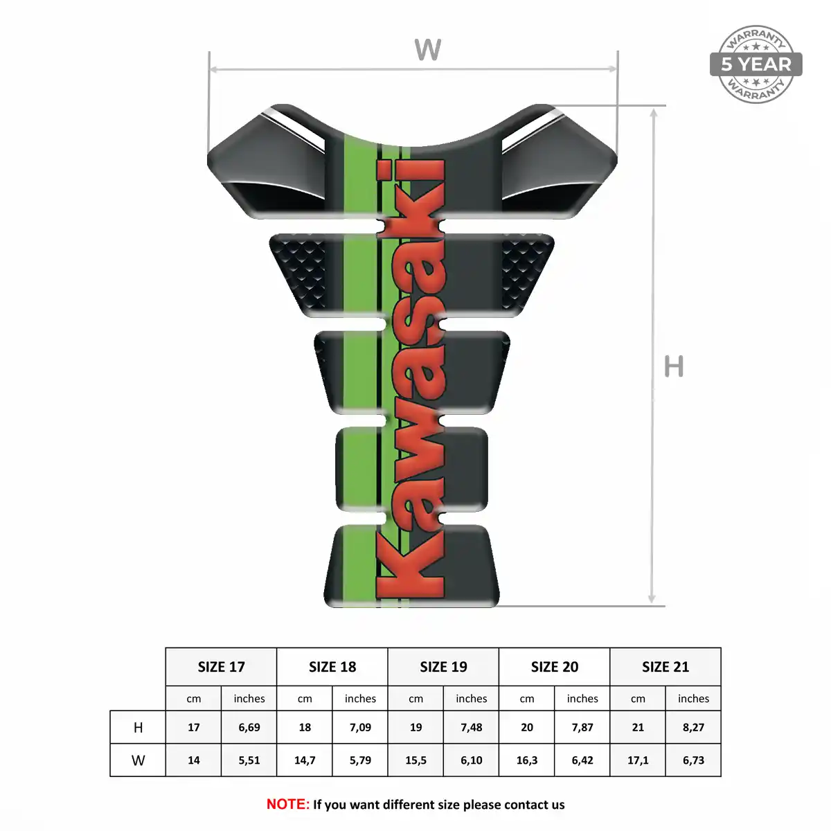 Kawasaki Tank Protector Pads Motorcycle Prestige Line