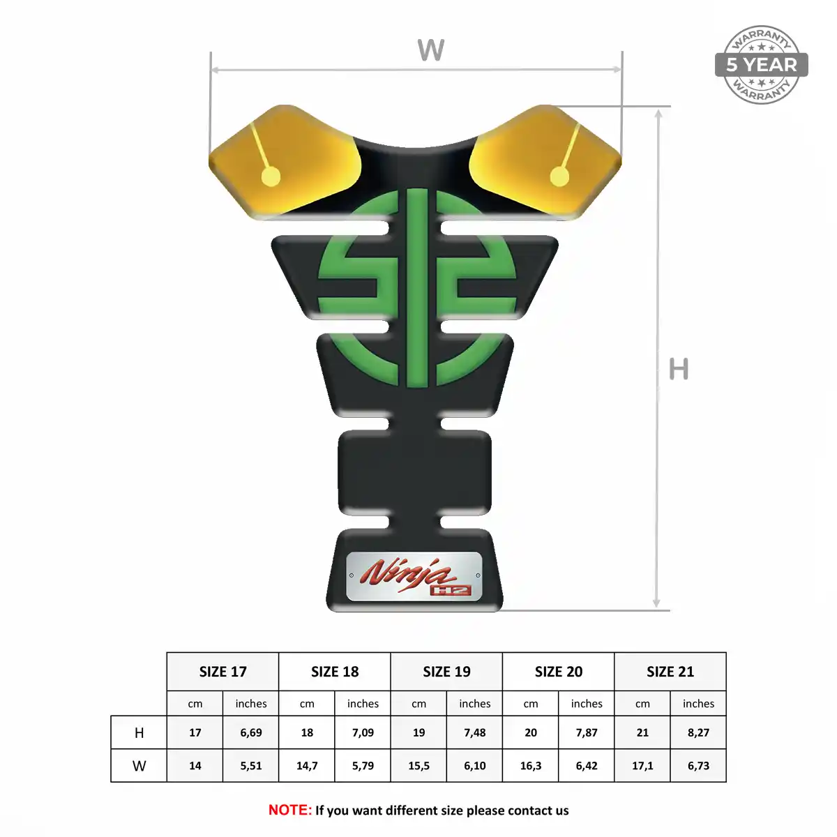 Kawasaki Tank Protector Pads Motorcycle Sleek Style