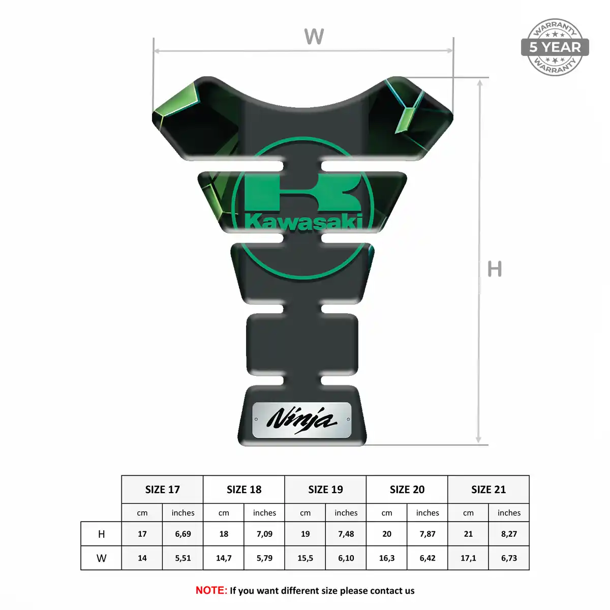 Kawasaki Tank Protector Pads Sleek Style