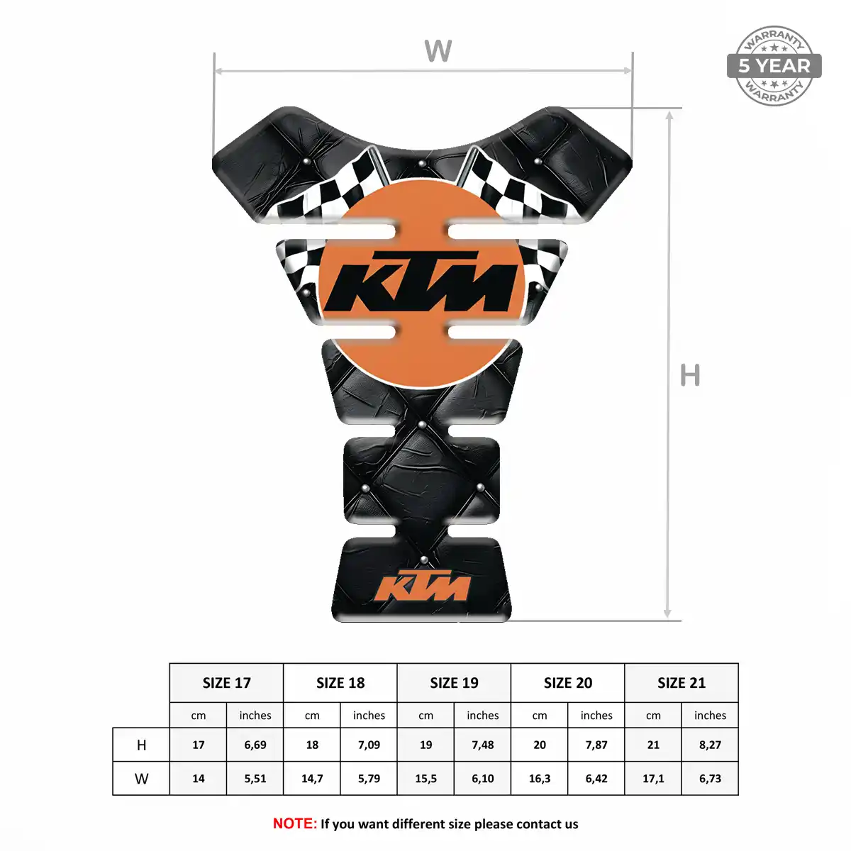 KTM 3D Domed Tank Pad Elite Finish