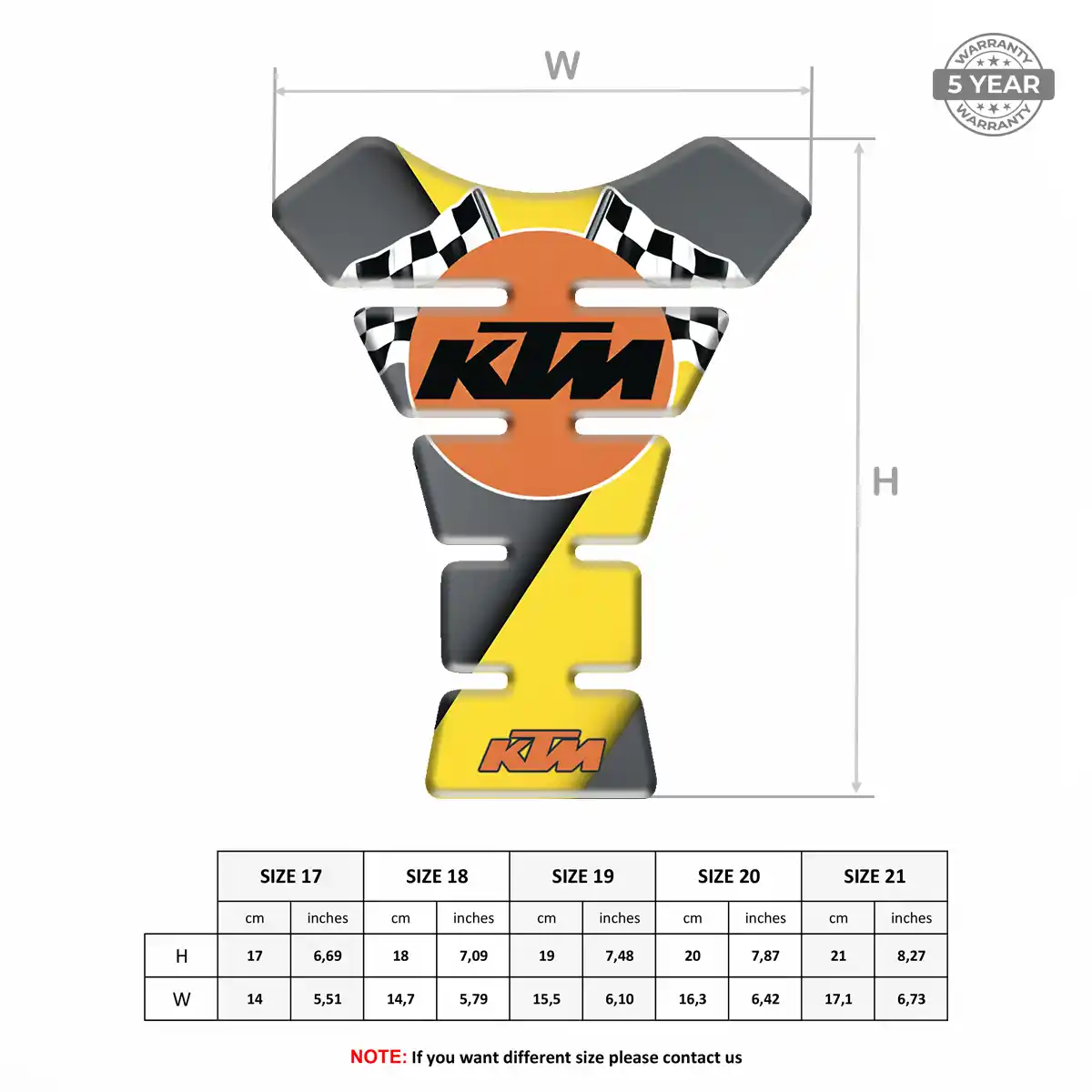 KTM 3D Domed Tank Pad Prime Quality