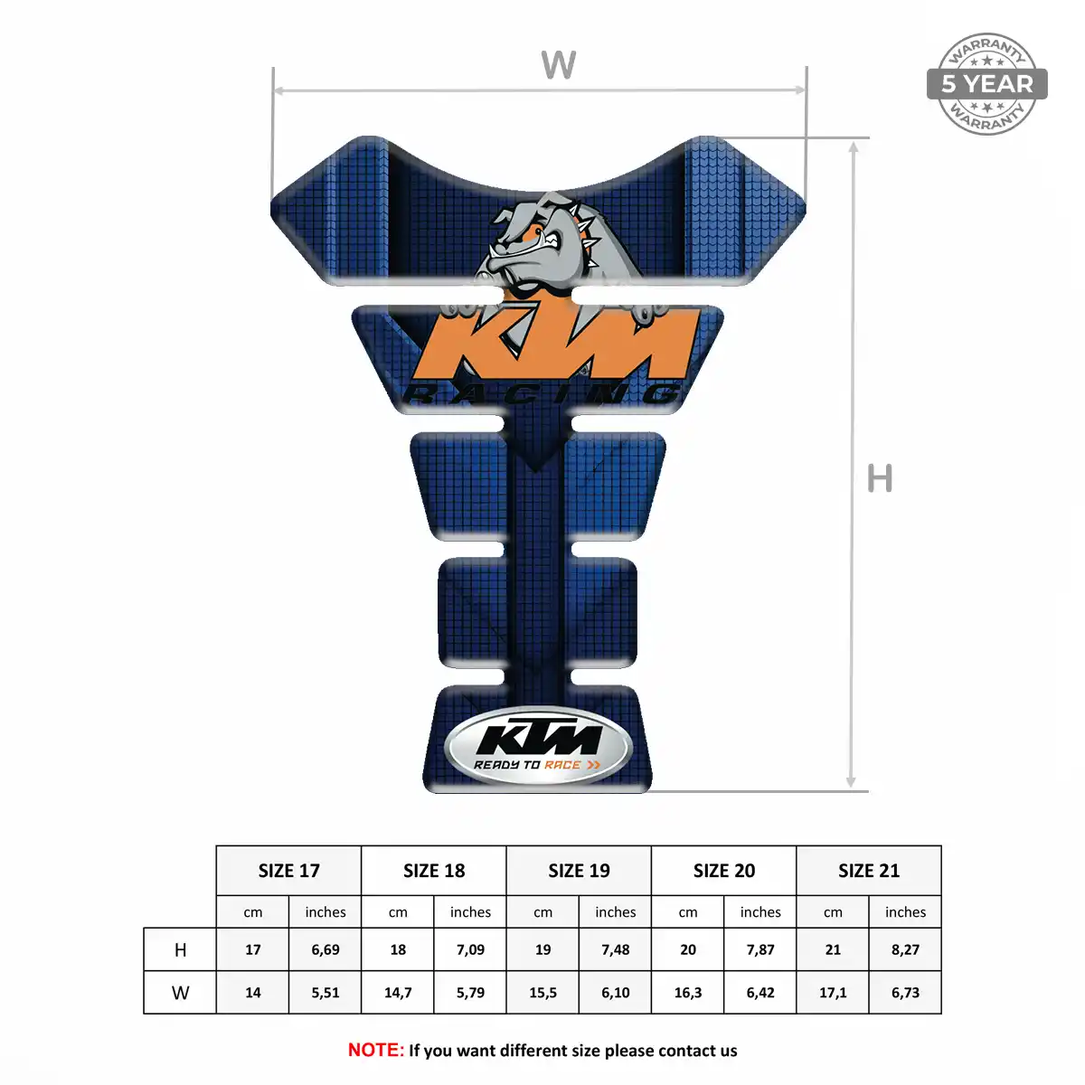 KTM 3D Domed Tank Pad Superior Craft