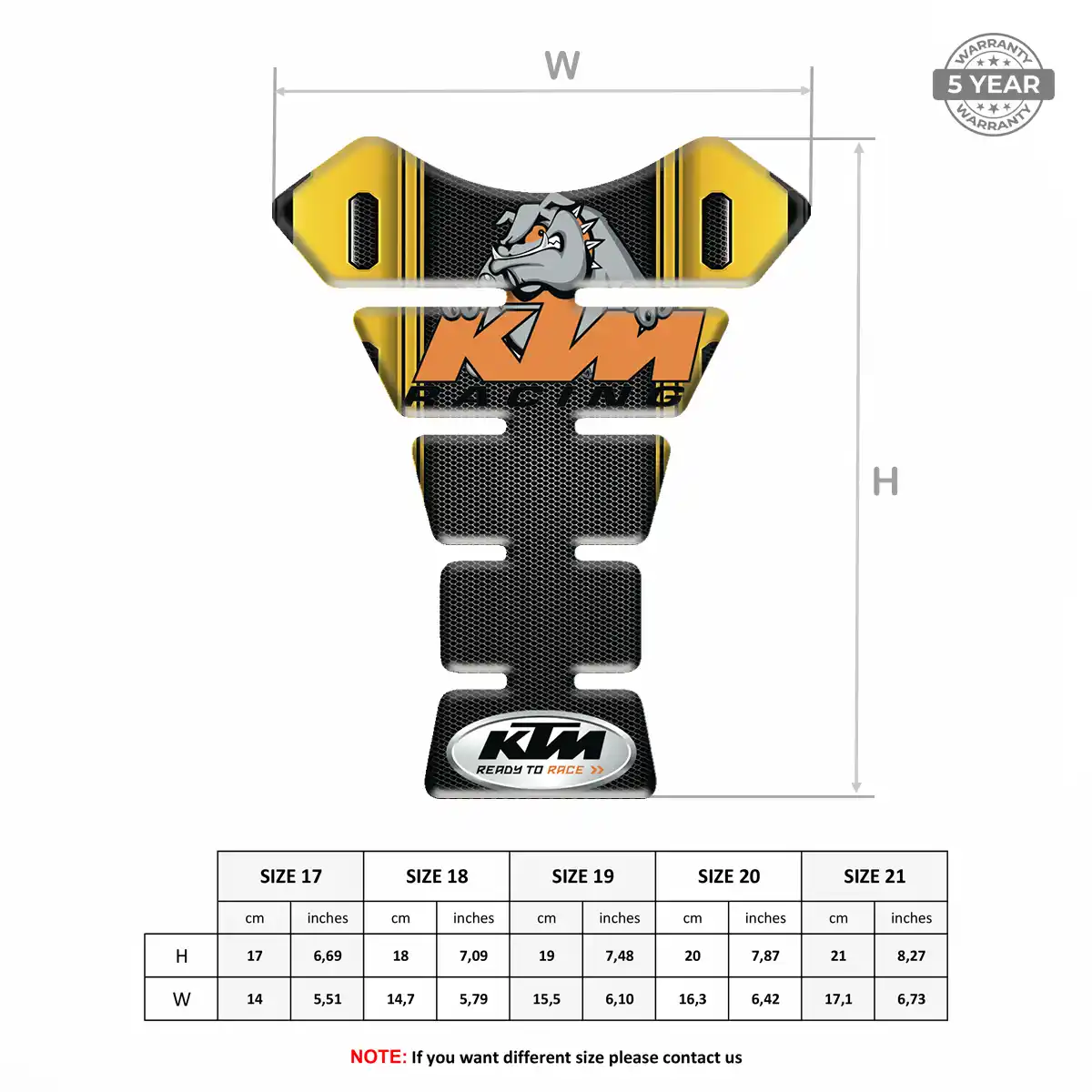 KTM Bike Tank Protector Elite Finish