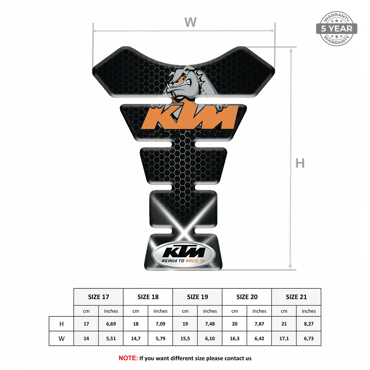 KTM Domed Tank Pad Prestige Line