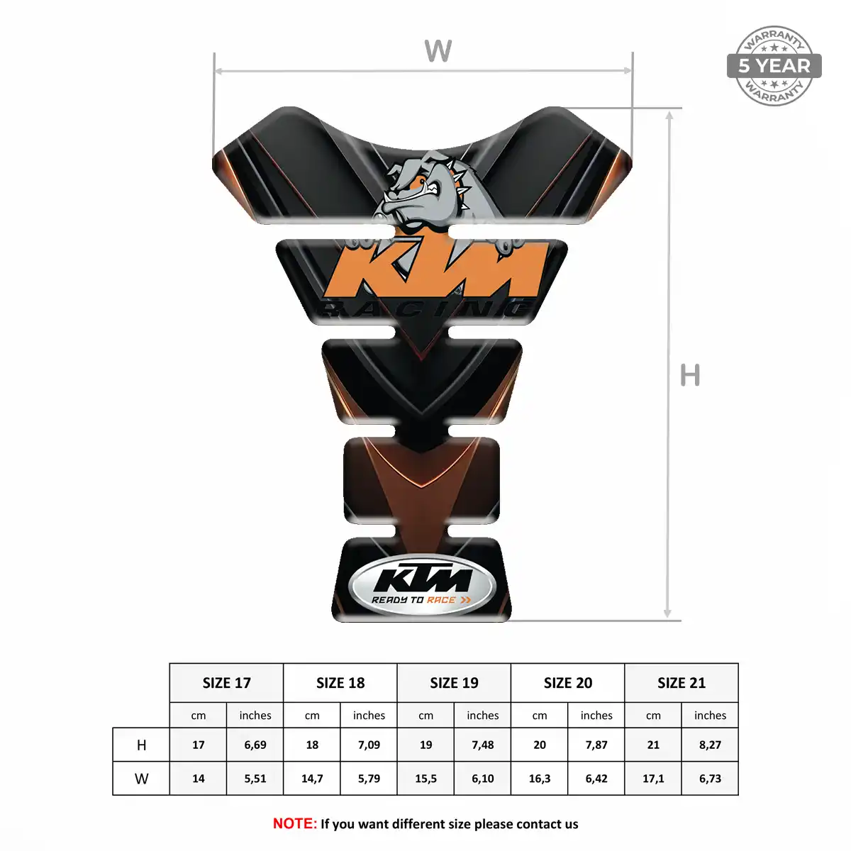 KTM Domed Tank Pad Signature Grade