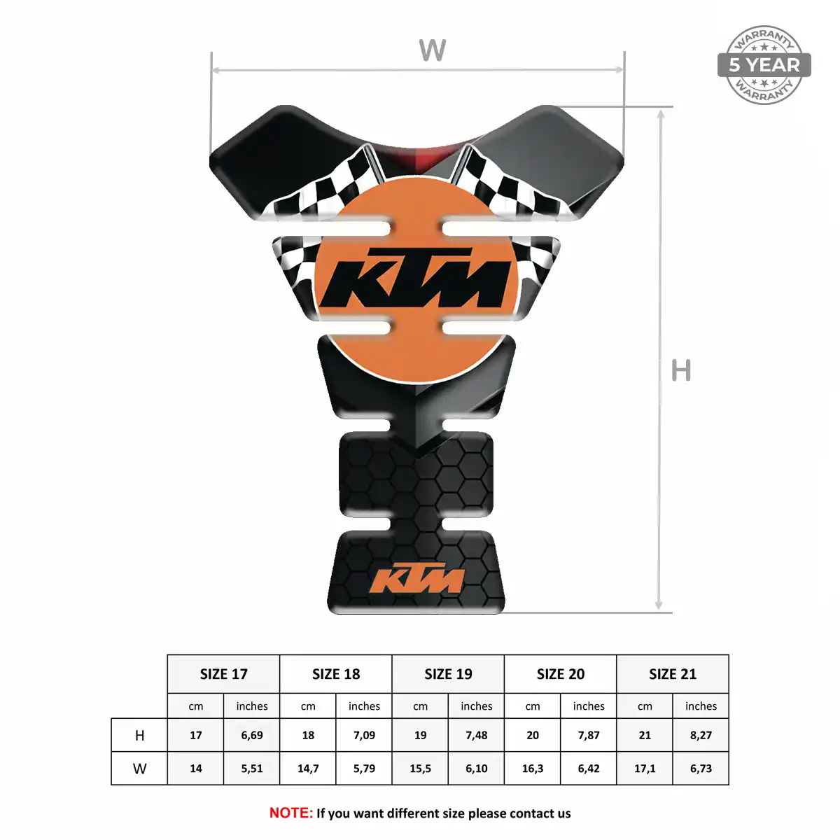 KTM Domed Tank Sticker Prestige Line