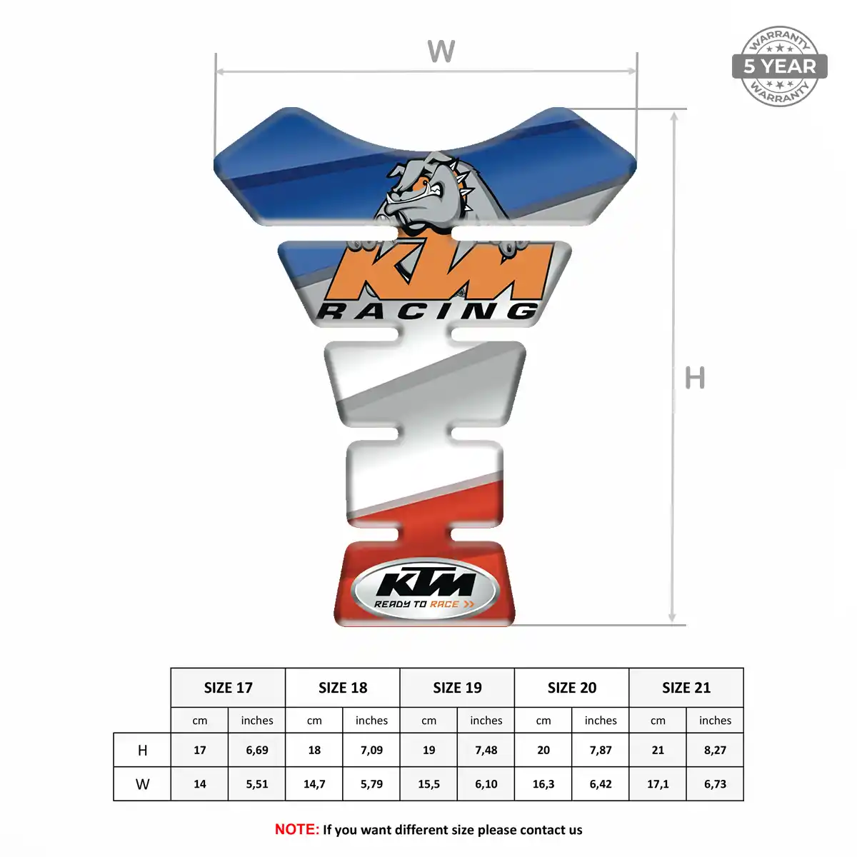 KTM Domed Tank Sticker Refined Design