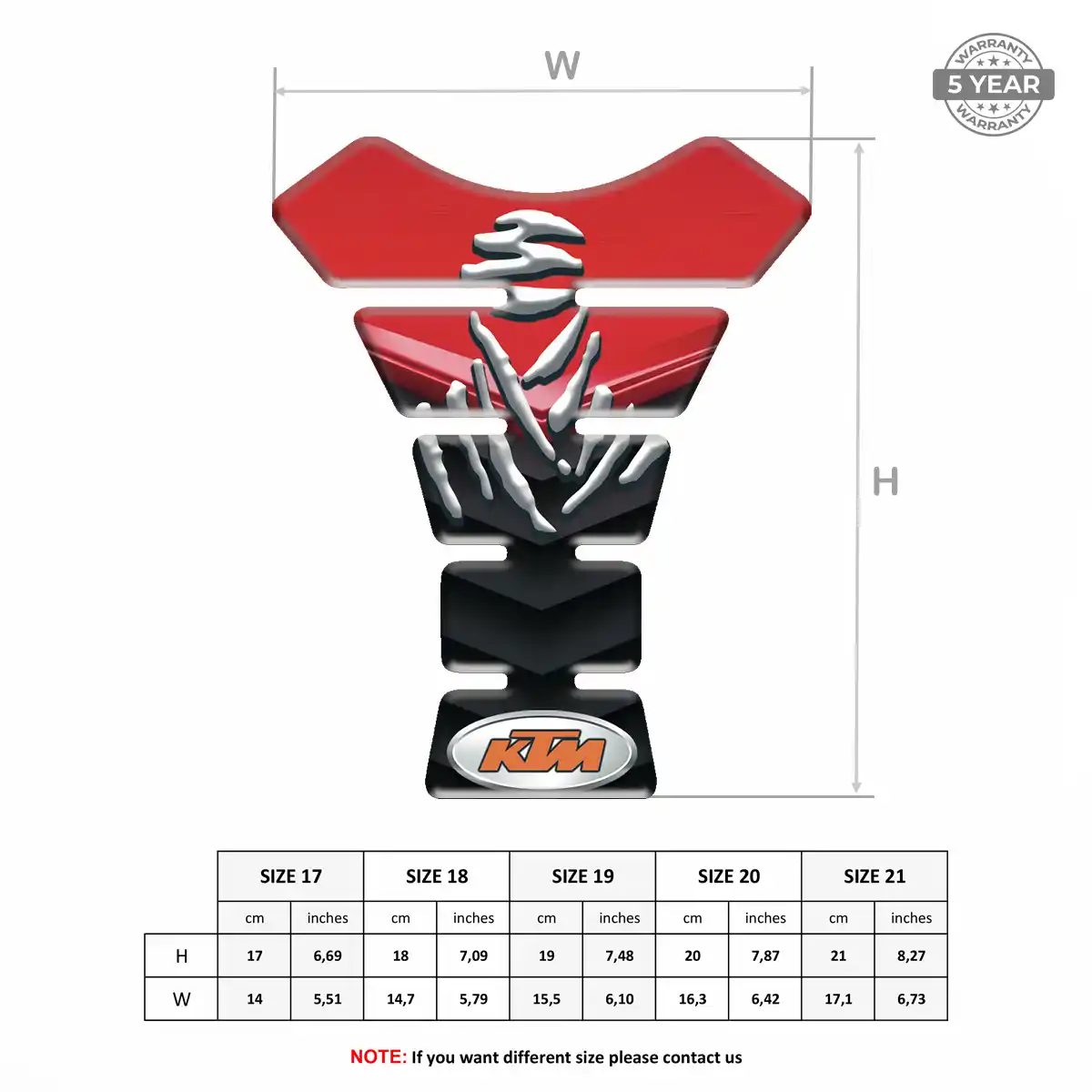 KTM Domed Tank Sticker Signature Grade