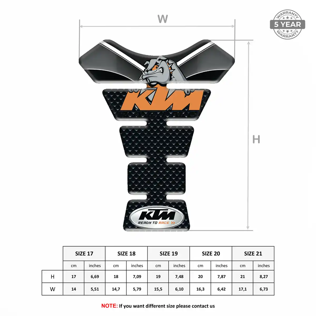 KTM Domed Tank Sticker Superior Craft