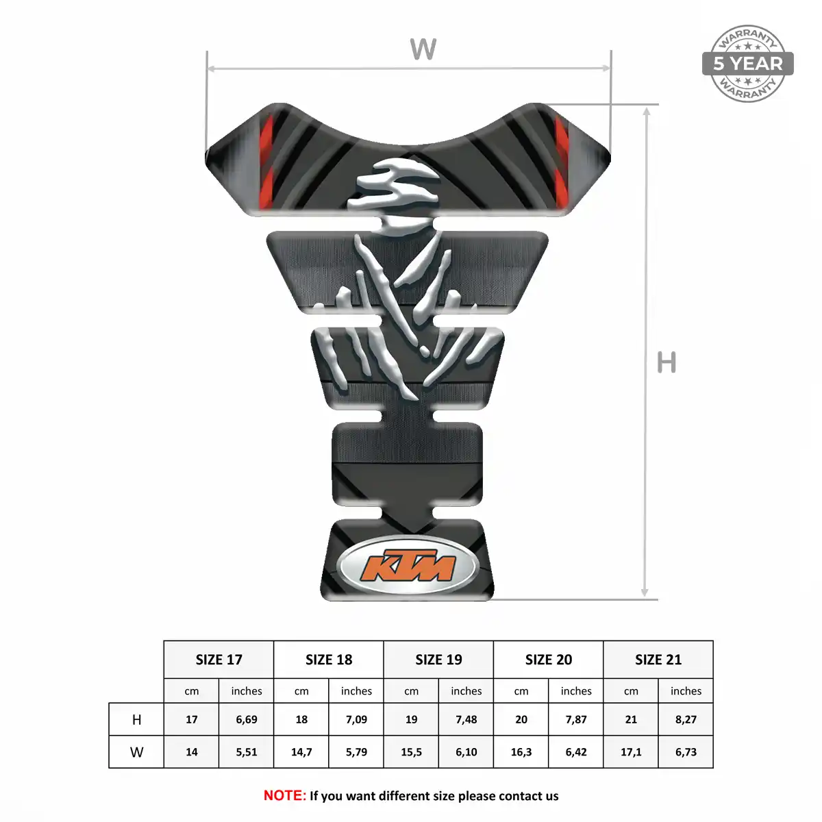 KTM Epoxy Tank Pad Refined Design