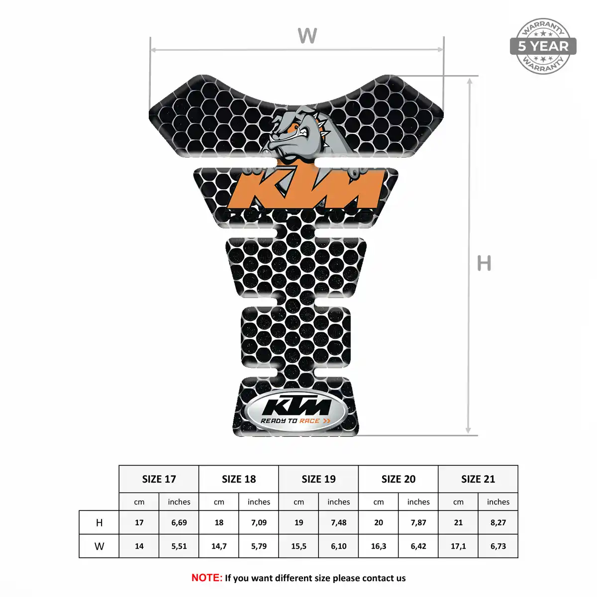 KTM Gel Tank Pad Elite Finish