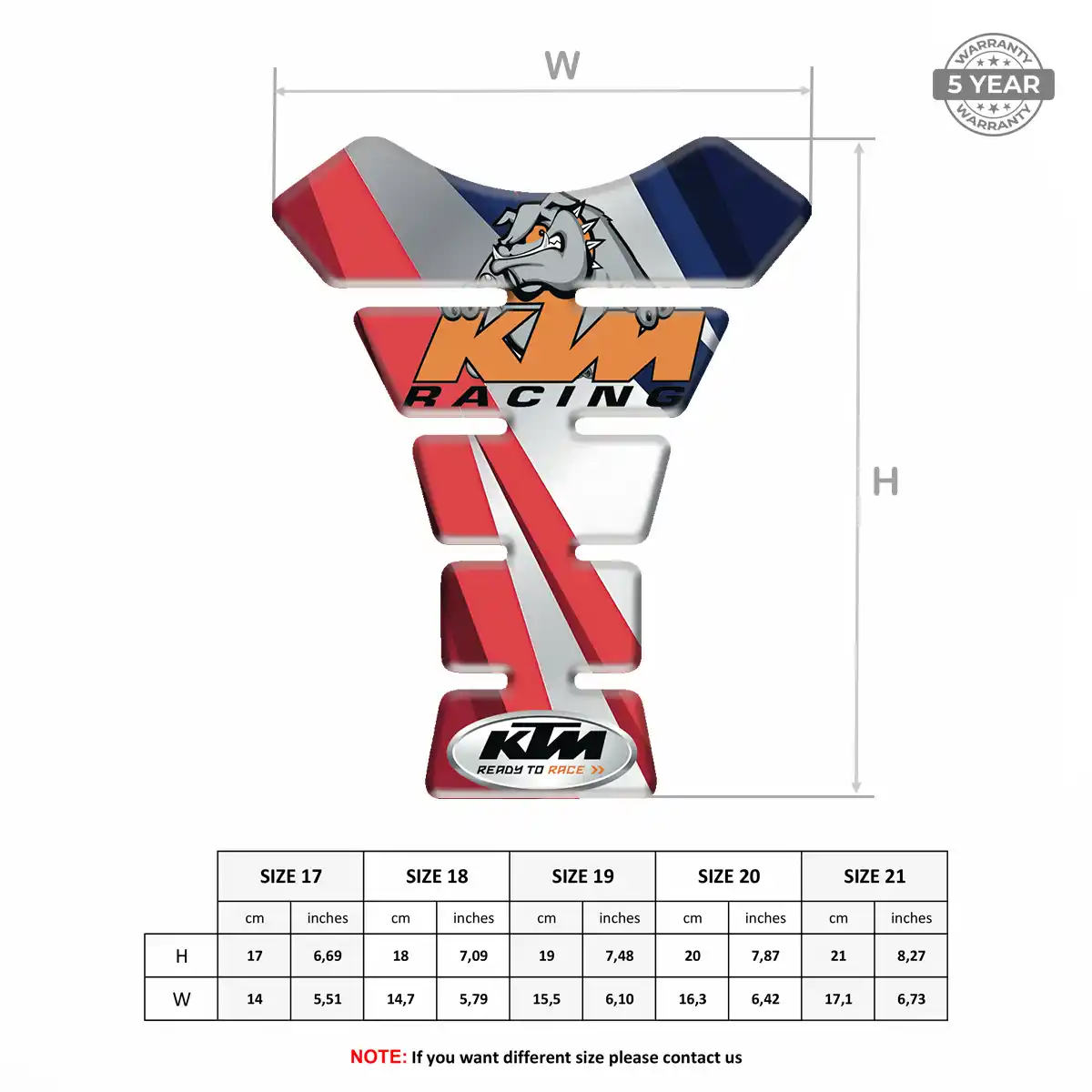 KTM Motorbike Tank Pad Prime Quality