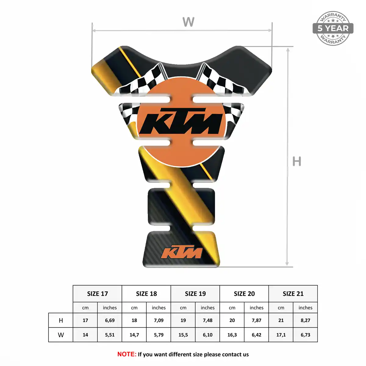 KTM Motorbike Tank Pad Sleek Style