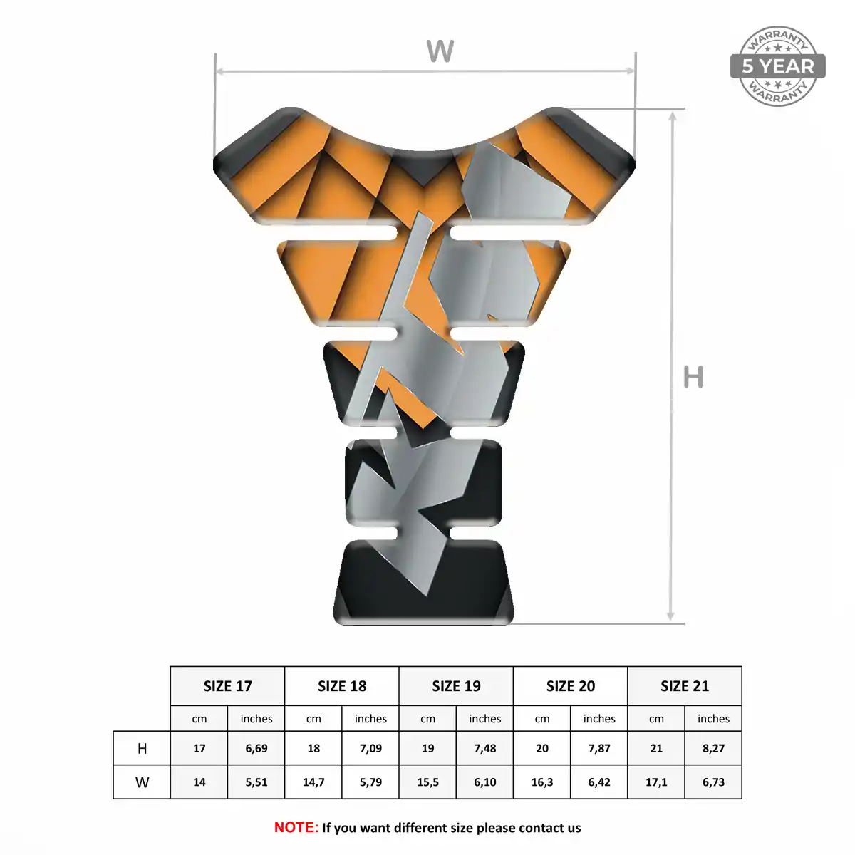KTM Motorcycle Tank Decal Elite Finish