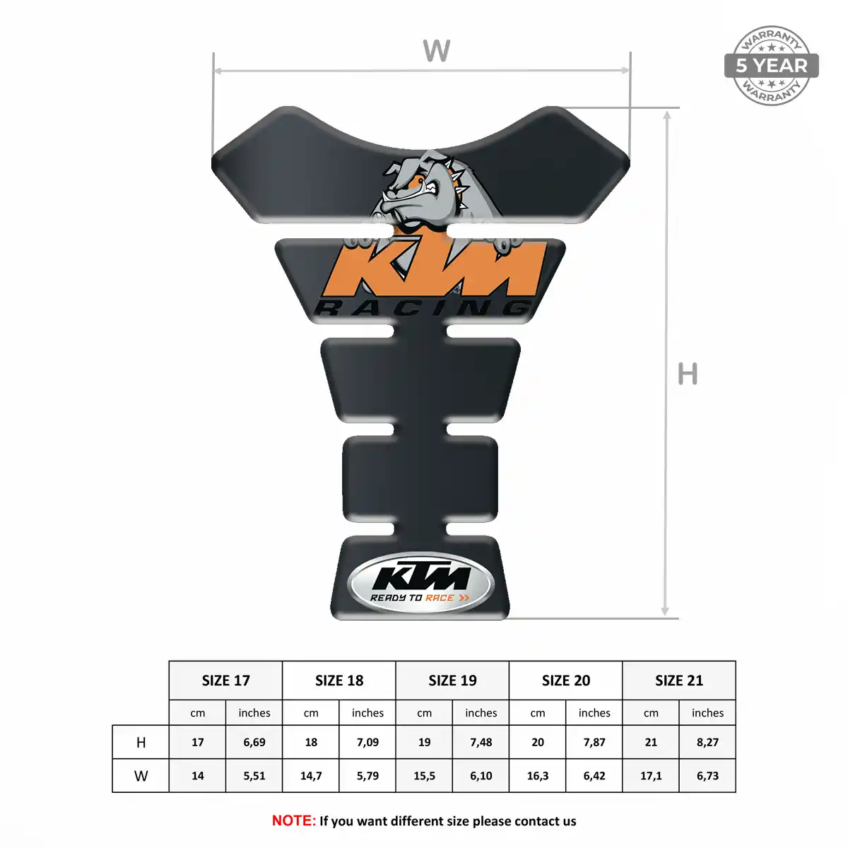 KTM Motorcycle Tank Decal Prestige Line