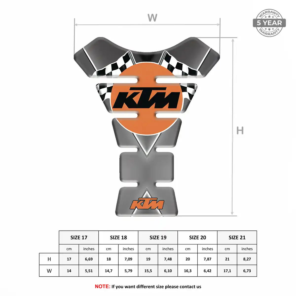 KTM Motorcycle Tank Pad Prestige Line