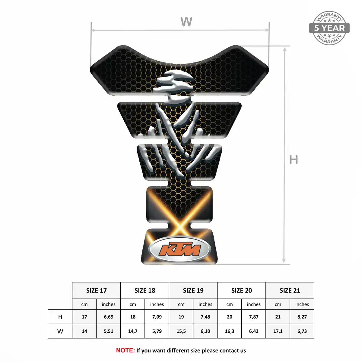 KTM Motorcycle Tank Pad Refined Design