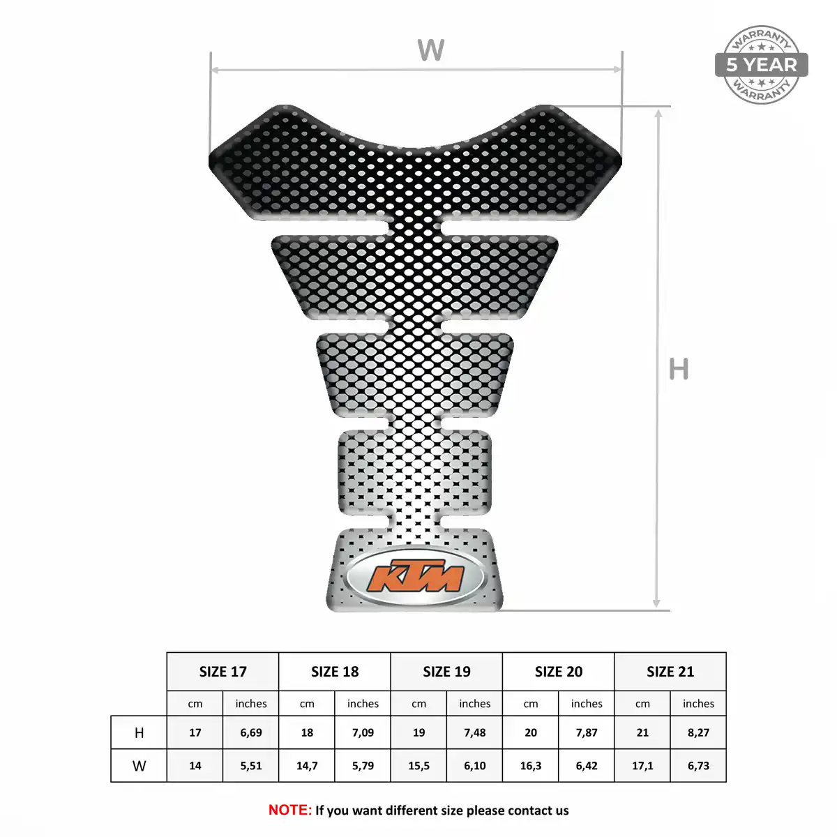 KTM Motorcycle Tank Protector Elite Finish