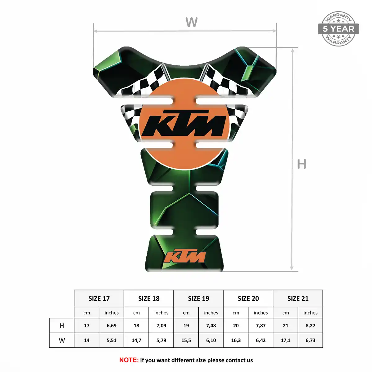 KTM Motorcycle Tank Protector Refined Design