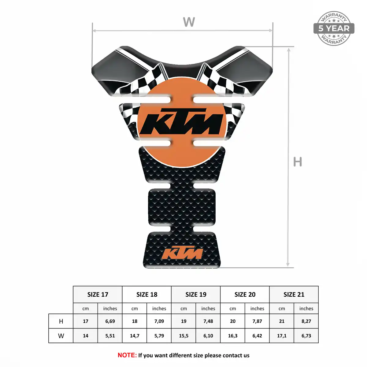 KTM Motorcycle Tank Protector Sleek Style