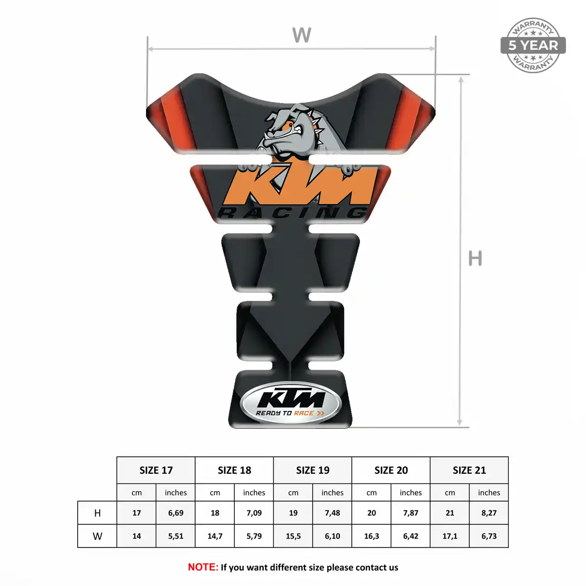 KTM Motorcycle Tank Sticker Refined Design
