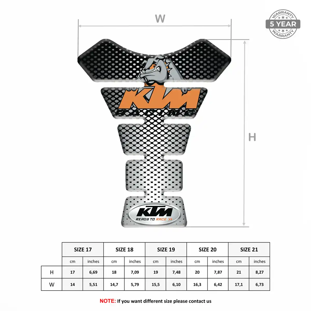 KTM Tank Decal Sleek Style
