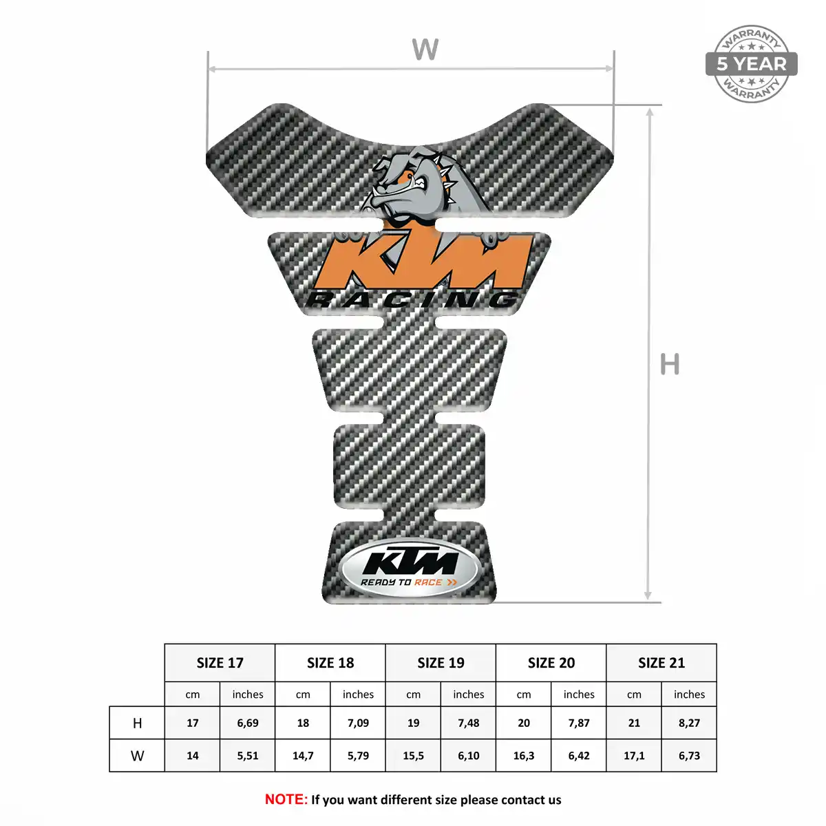 KTM Tank Decal Superior Craft