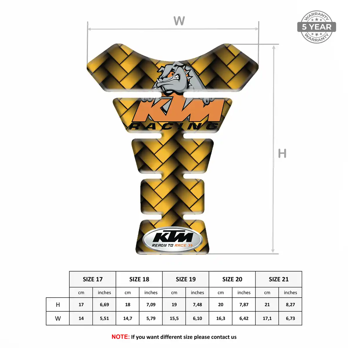 KTM Tank Fuse Pad Motorcycle Elite Finish