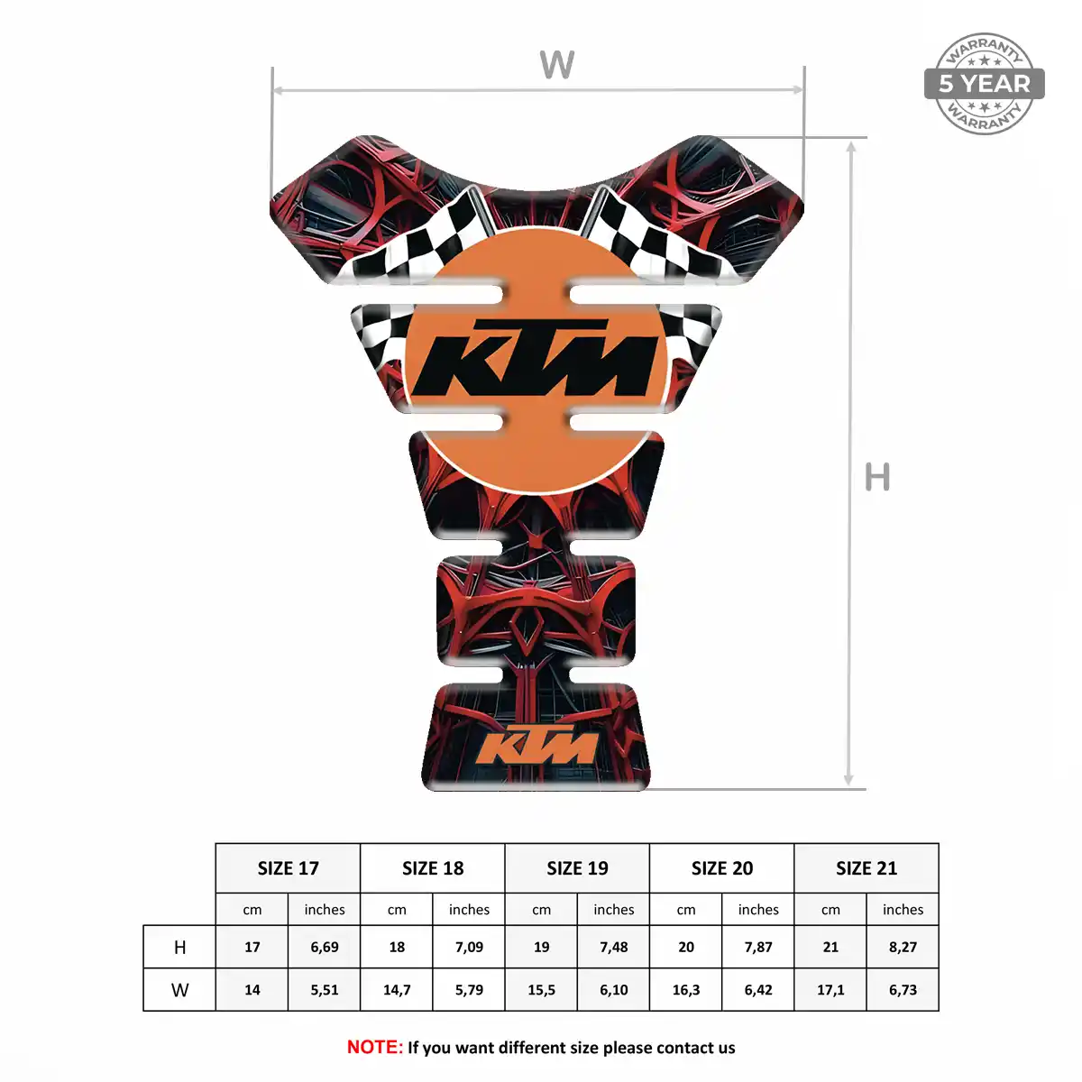 KTM Tank Fuse Protector Motorbike Elite Finish