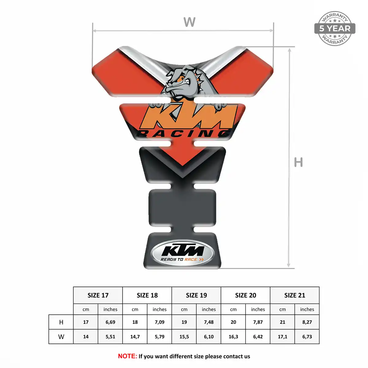 KTM Tank Fuse Protector Motorbike Sleek Style