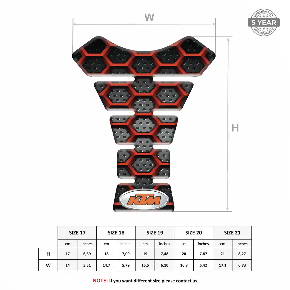 KTM Tank Fuse Protector Motorcycle Elite Finish