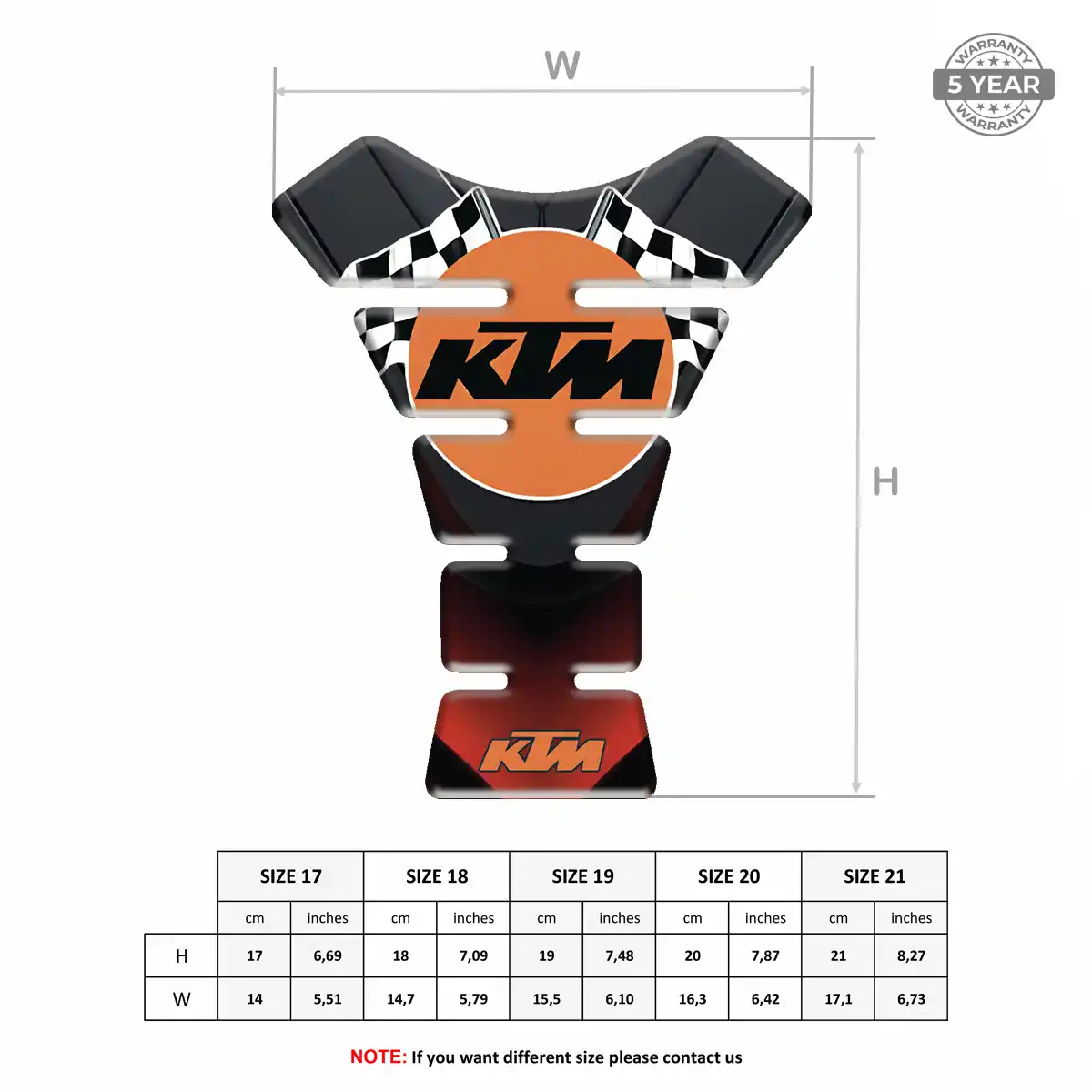 KTM Tank Guard Pad Motorbike Elite Finish