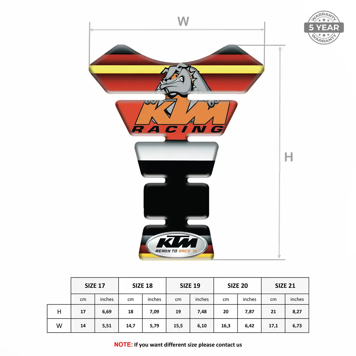 KTM Tank Guard Pad Motorbike Signature Grade