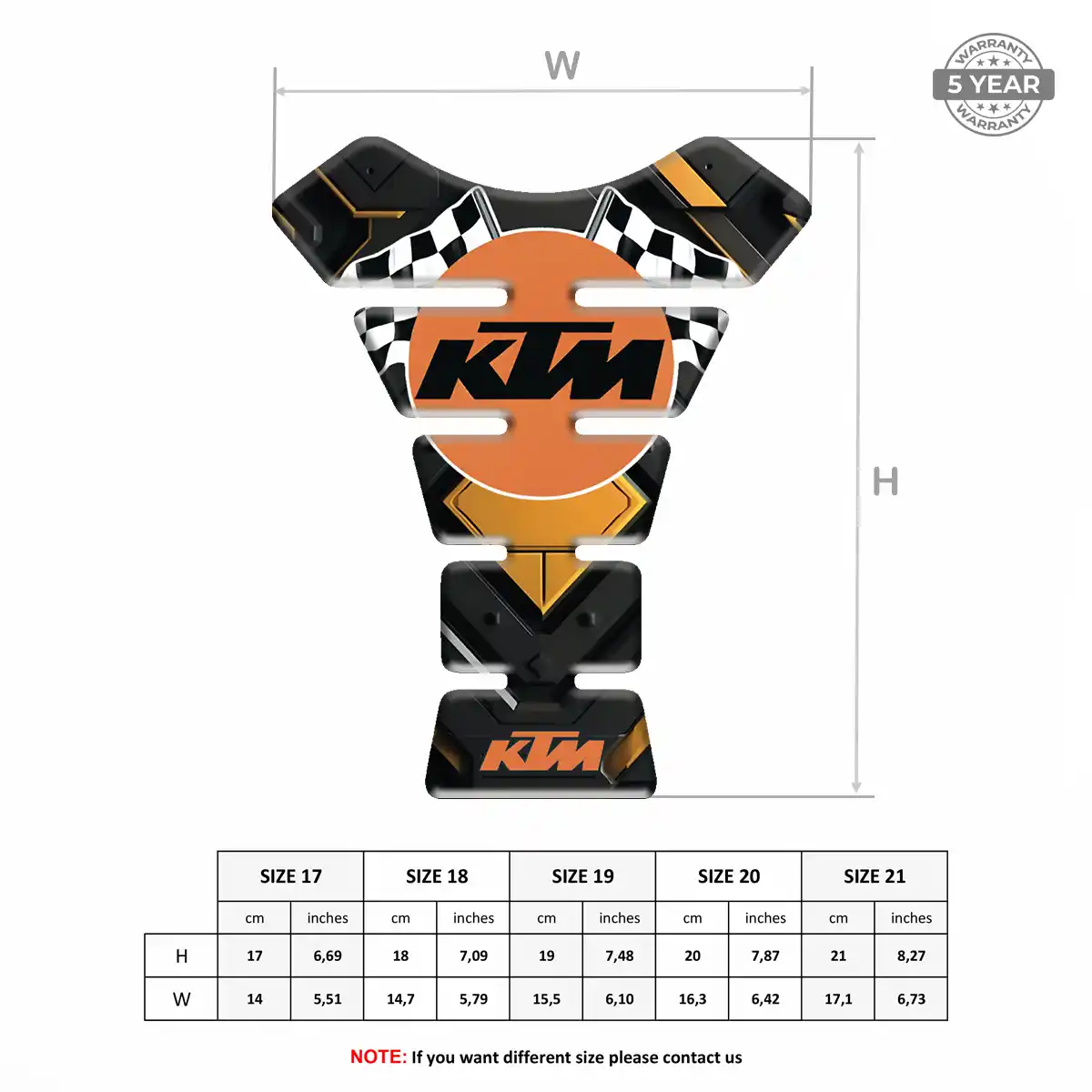 KTM Tank Guard Pad Motorbike Sleek Style