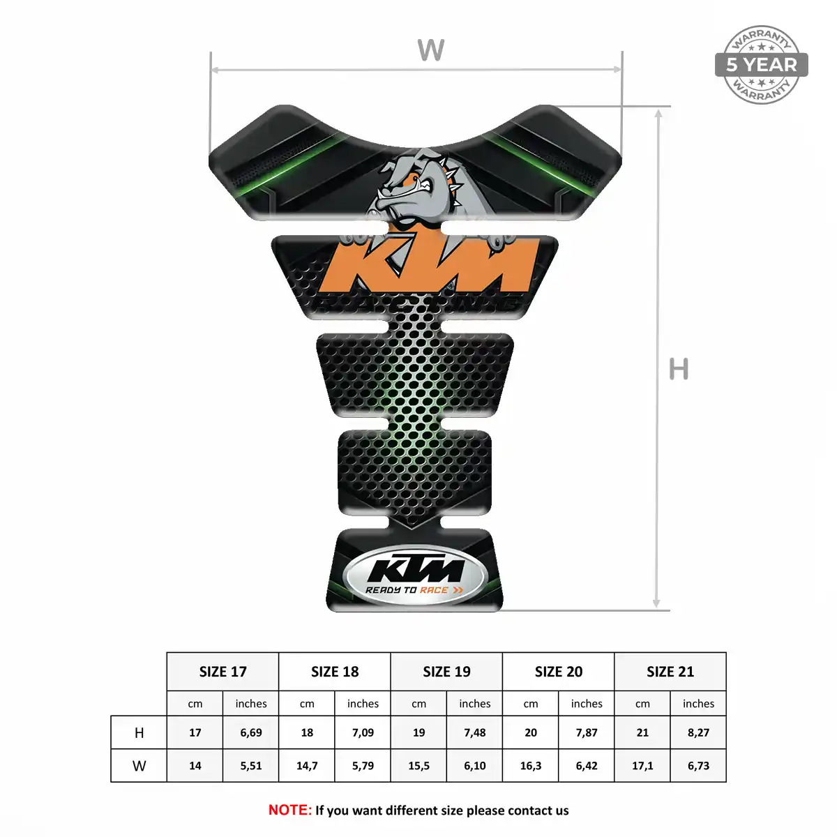 KTM Tank Guard Pads Motorbike Elite Finish