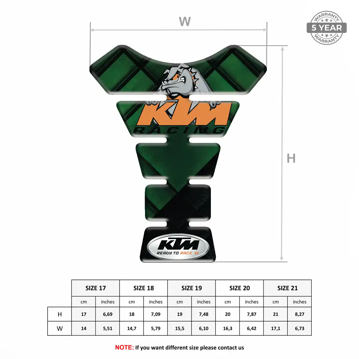 KTM Tank Guard Protector Motorbike Prestige Line