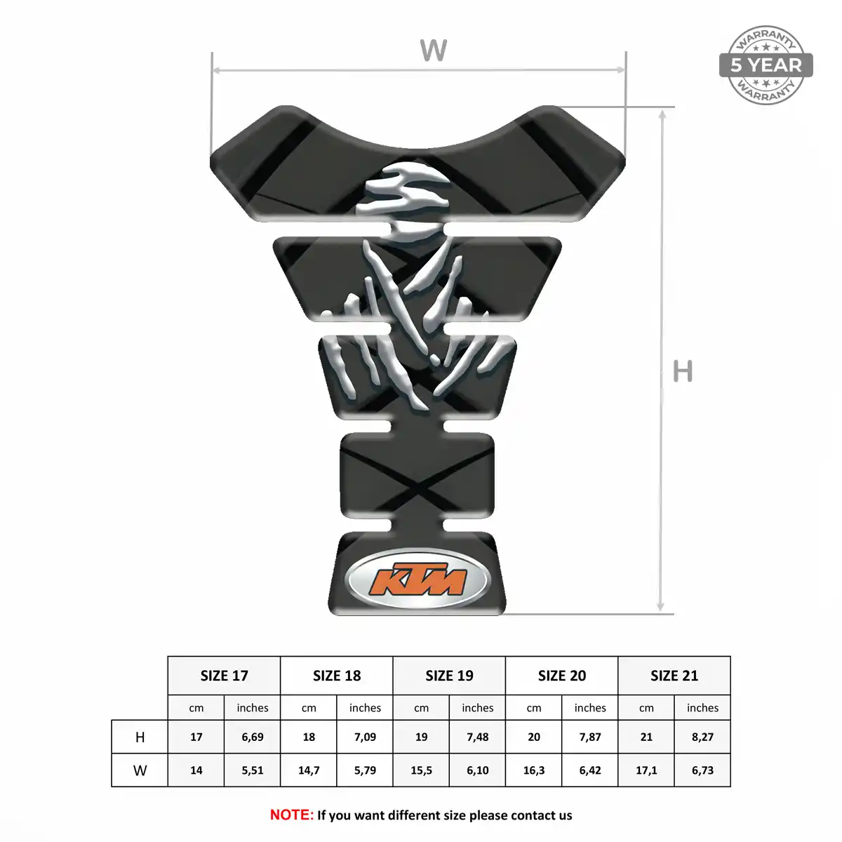 KTM Tank Pad Fuse Motorcycle Elite Finish