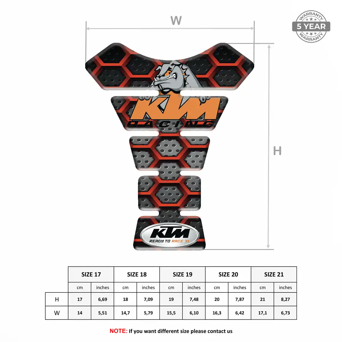 KTM Tank Pad Fuse Motorcycle Prestige Line