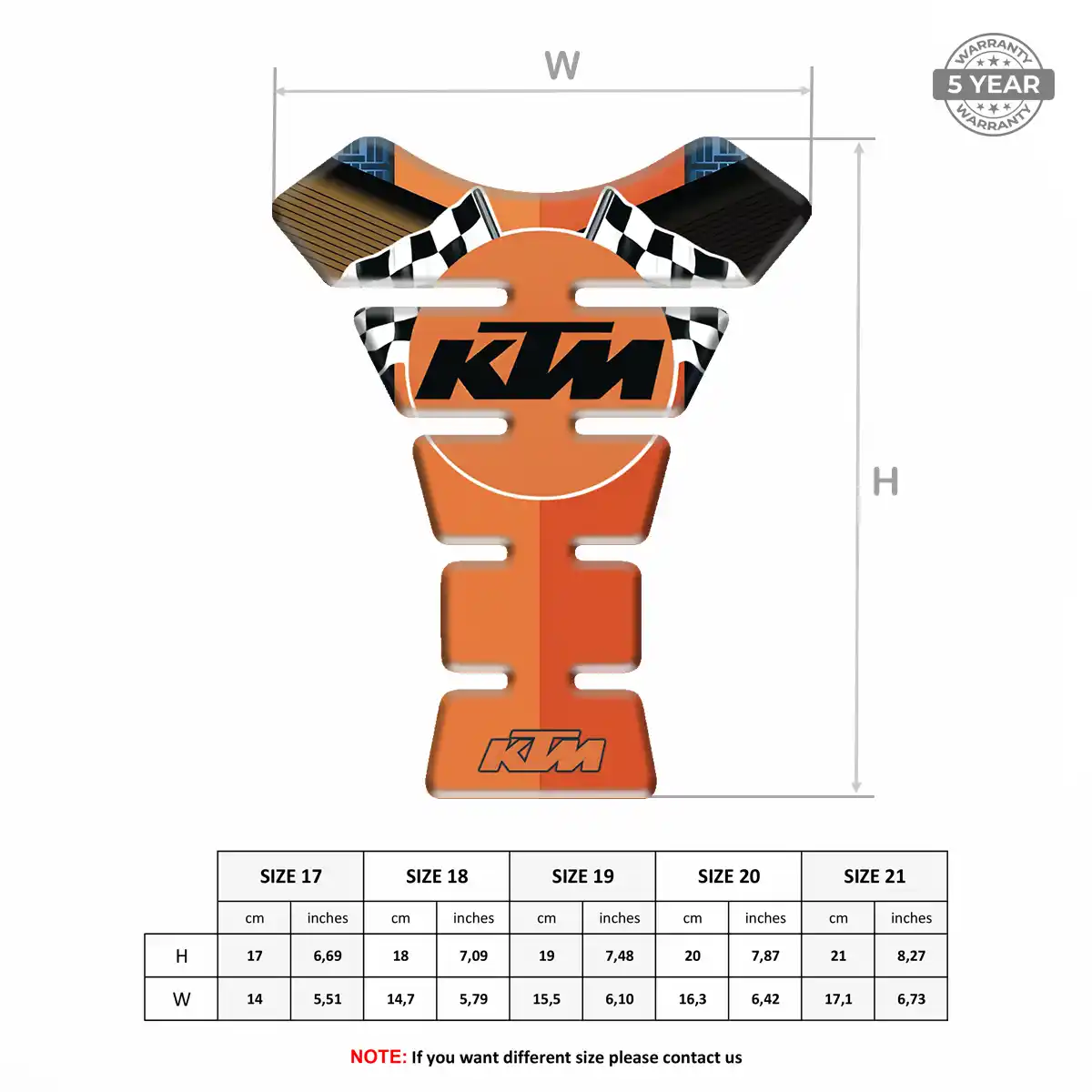 KTM Tank Pad Guard Motorbike Elite Finish